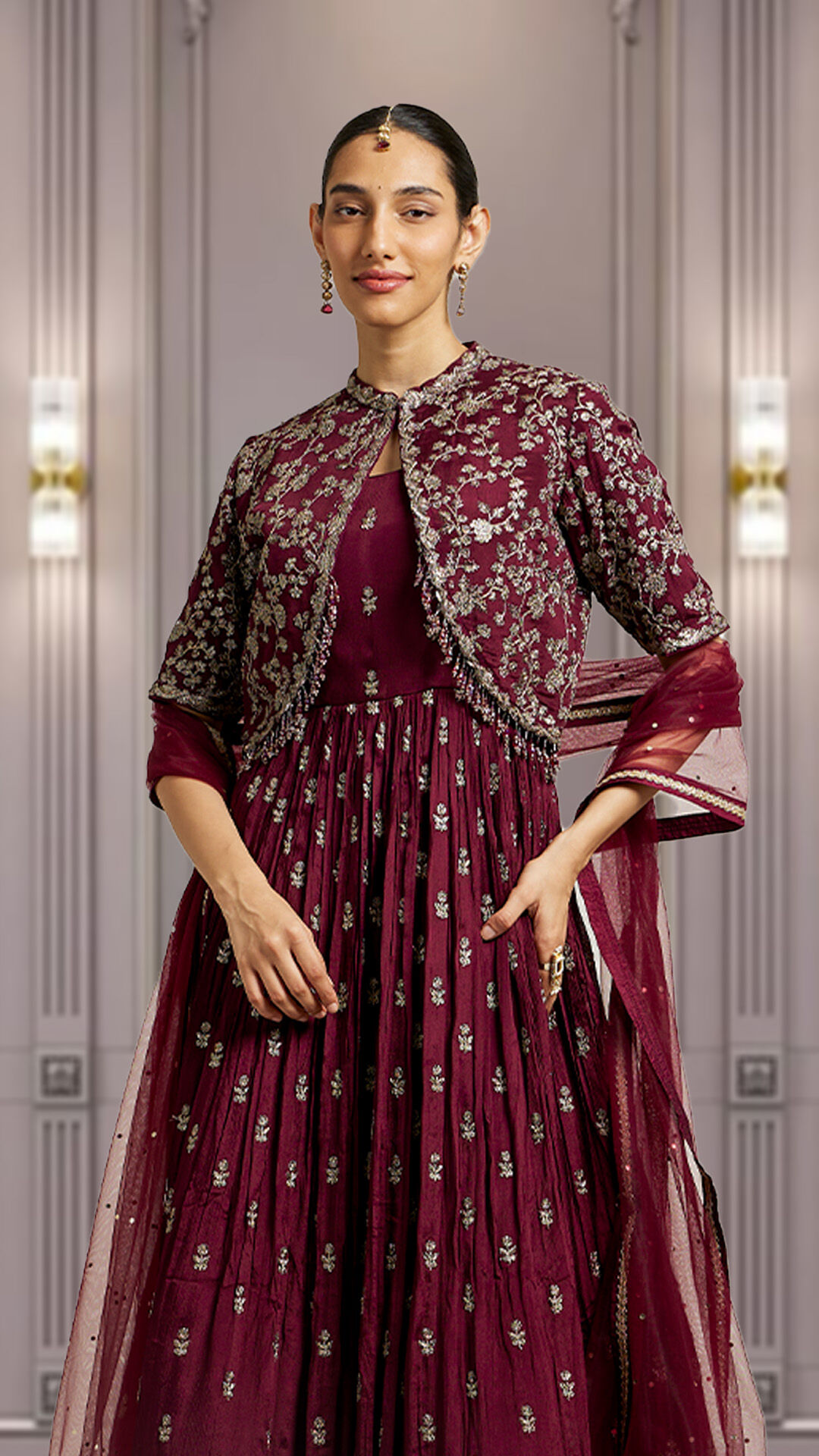 A women in red lehenga for wedding attendance